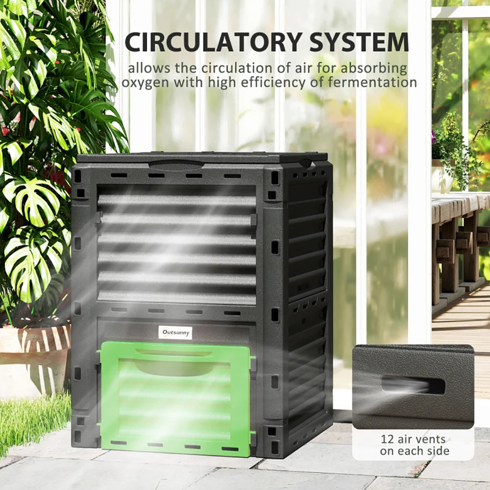 Garden Compost Bin 80 Gallon Outdoor Large Capacity Composter Fast