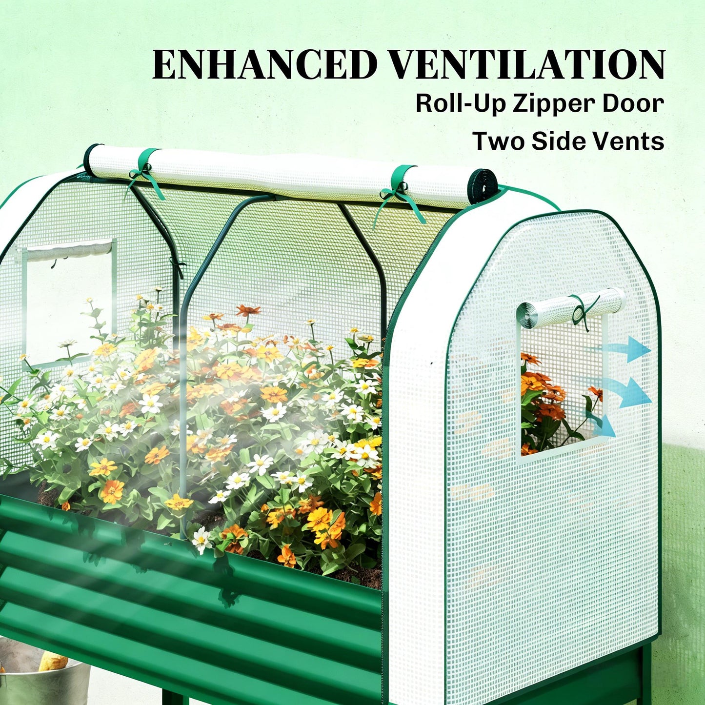 Raised Garden Bed with Greenhouse Cover - 47.2" L x 21.7" W x 55.1" H
