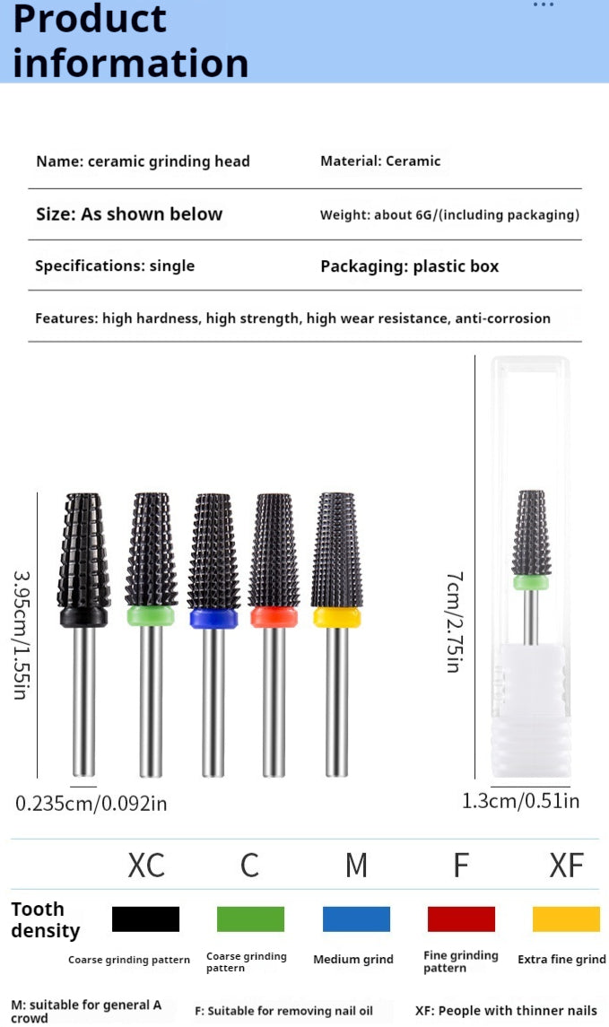 Ceramic Nail Polish Removal Head for Nail Art & Surface Polishing