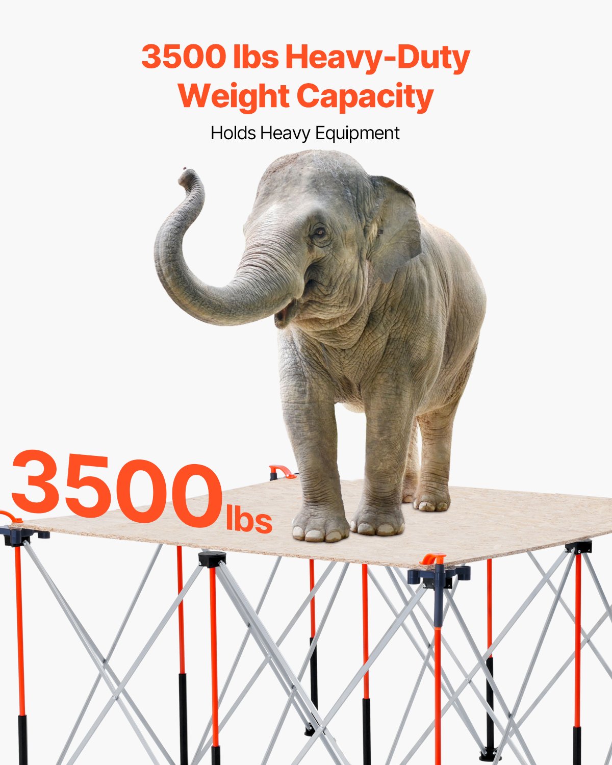 Portable Folding Workstand with 3500lbs Capacity - Collapsible Aluminum Support