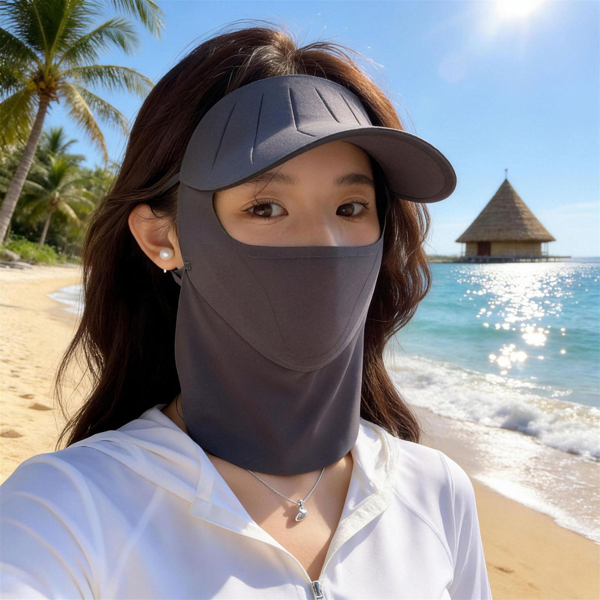 Women's Sun-Protective Face Mask with Extended Visor