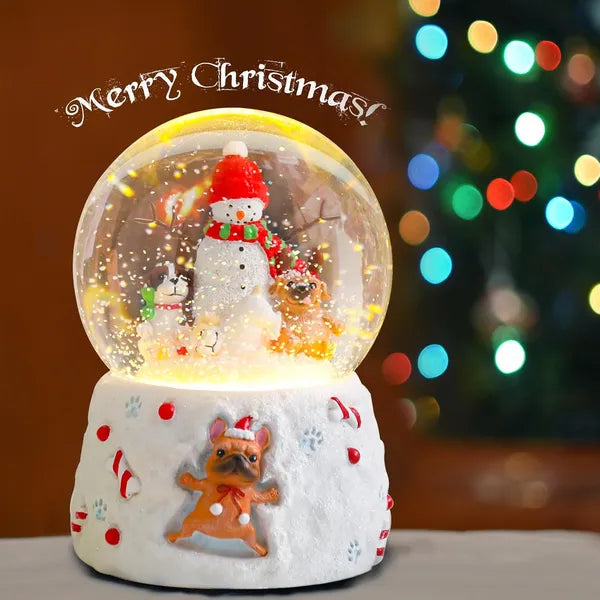 Musical Christmas Snow Globe with Gingerbread Village - 8 Songs