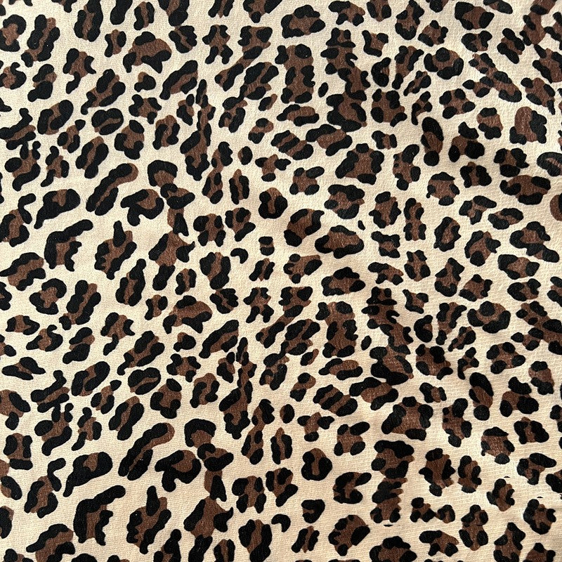 Short Plush Animal Print Fabric - Decorative Polyester Cloth for Sewing & Crafts