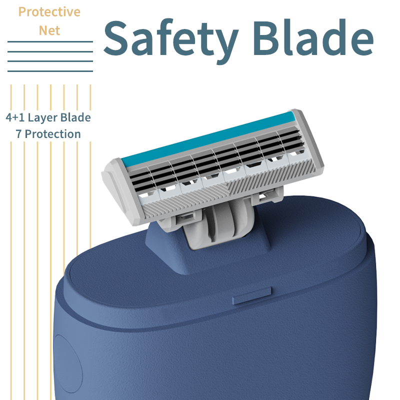 Men's Manual Portable Shaver with 4-Layer Blade
