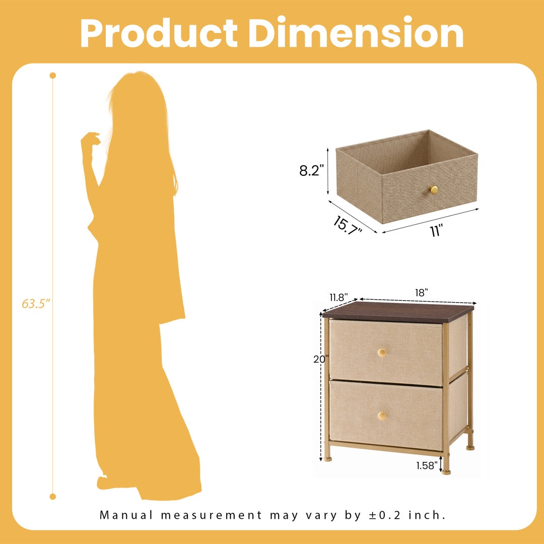 Double Drawer Bedside Table - Versatile Storage for Bedrooms & Living Rooms