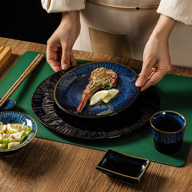 Ceramic Tableware Set with Plates Bowls Cups & Accessories - Multiple Colors