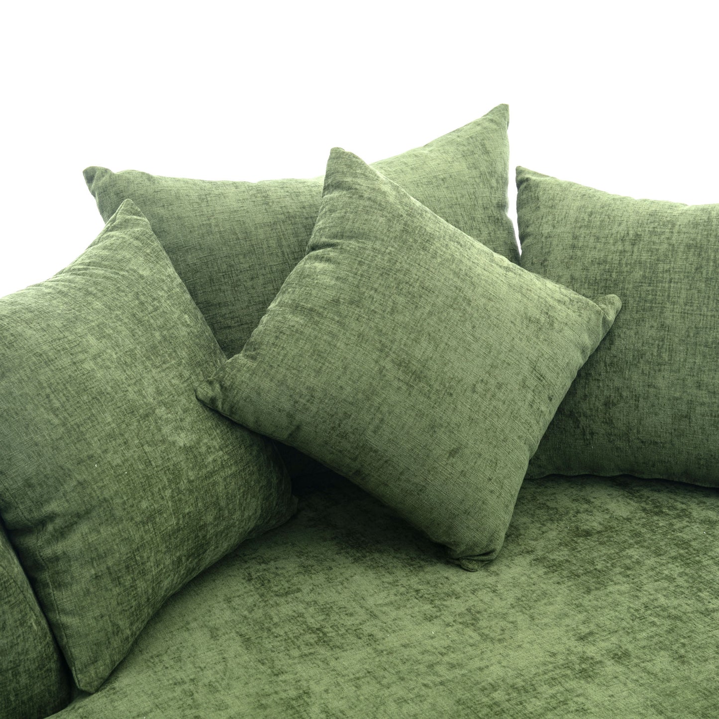 360° Swivel Accent Barrel Chair with Storage Ottoman & 4 Pillows - Green