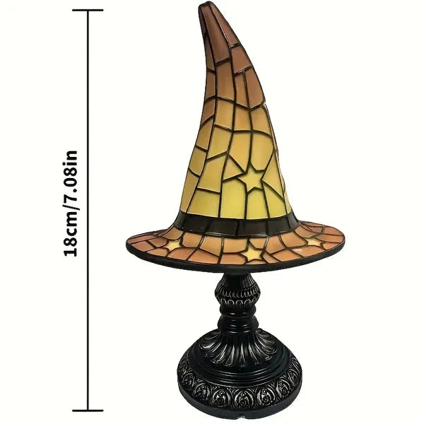 Gothic Witch Hat Lamp - USB Stained Resin Light for Parties