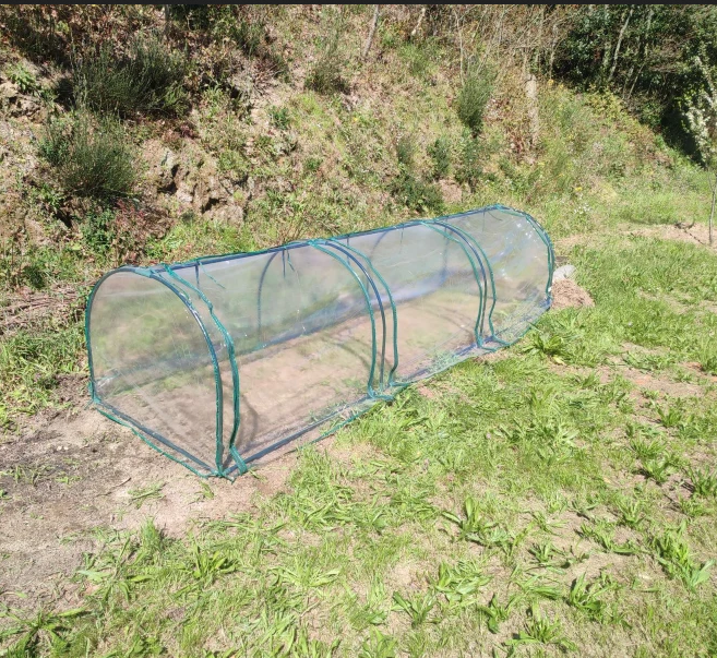 Tunnel Greenhouse Kit - PVC Cover with Steel Frame - Dark Green