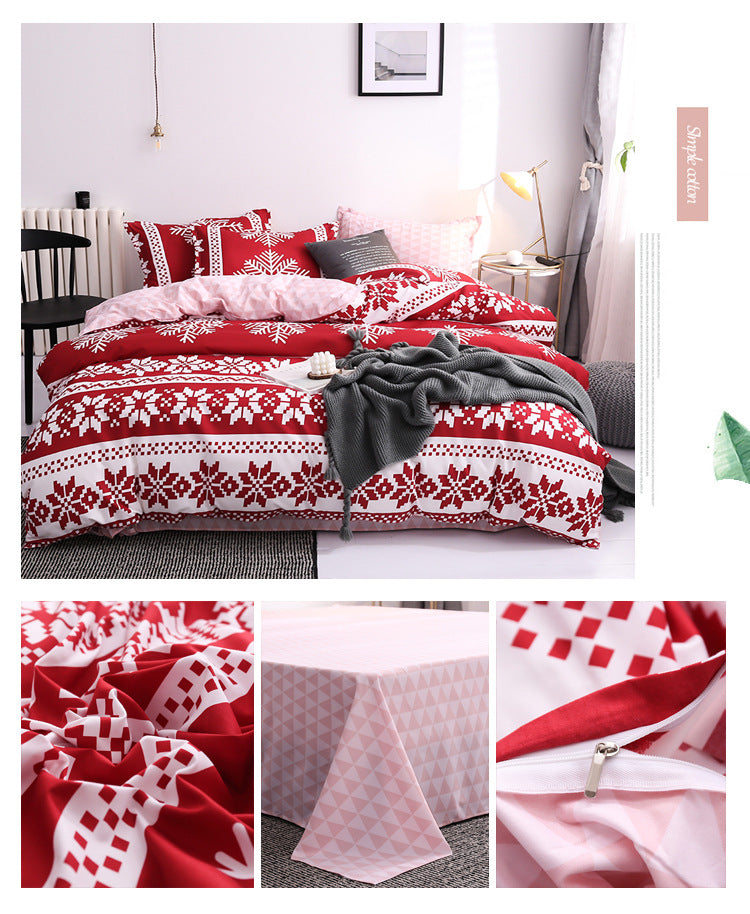 Aloe Cotton Bedding Sheets Set - Four-Piece Bed Linen for Home