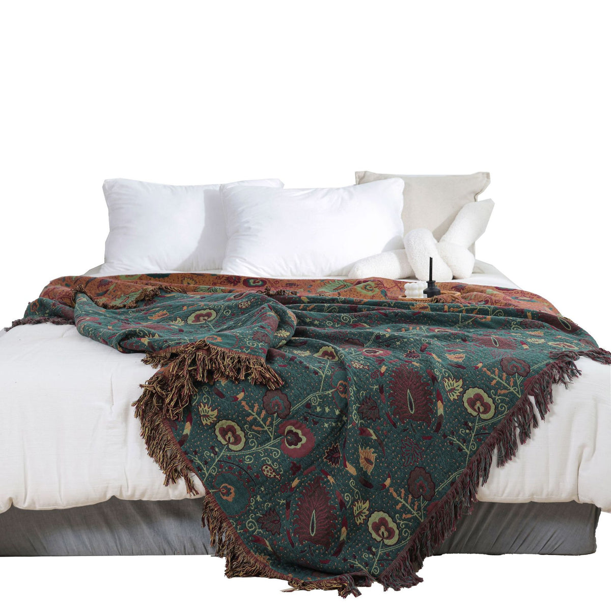 Washed Jacquard Cotton Nap Blanket - Multiple Sizes & Patterns