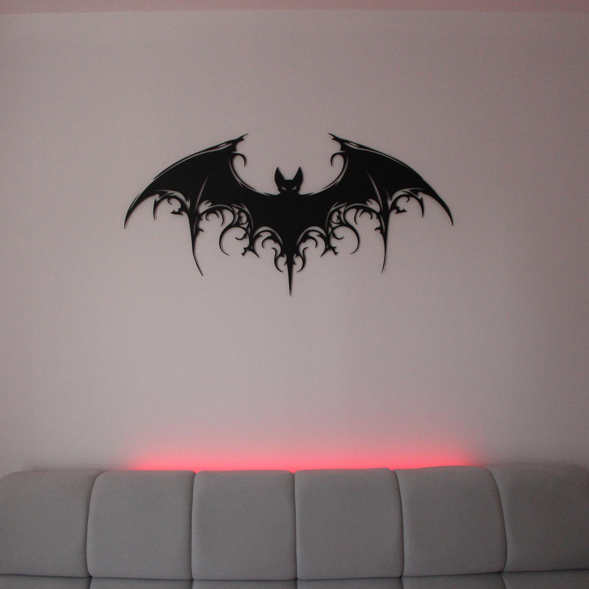 Halloween Metal Bat Wall Art - Iron Decor for Home & Garden, 20x40cm Black