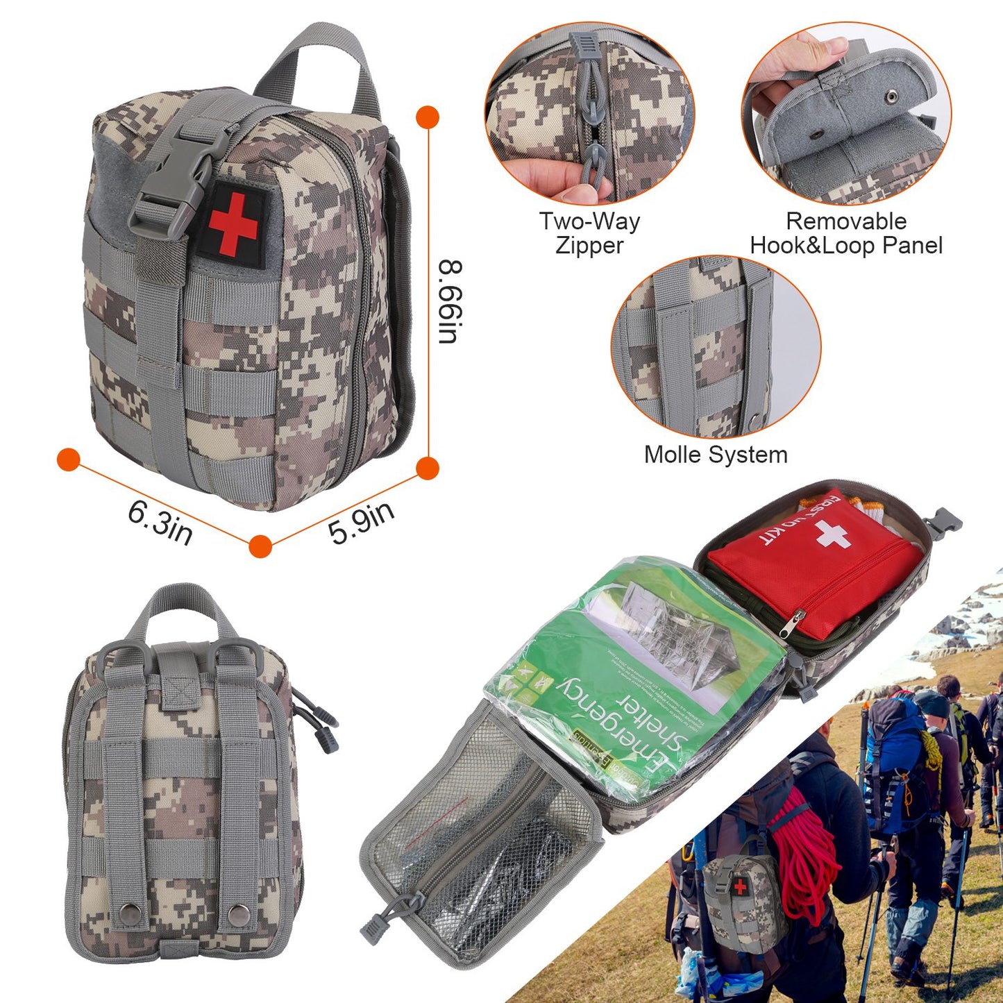 125-Piece Survival Kit for Camping, Hiking & Emergencies