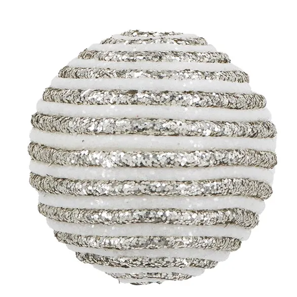 Set of 12 Silver Christmas Ball Ornaments - 3.9 Inch Decorative Balls