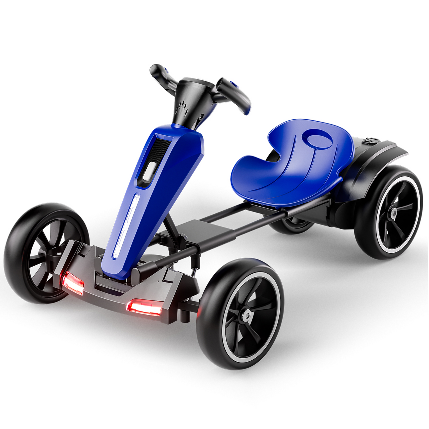12V Electric Kids Pedal Go Kart - Adjustable Blue Ride-On Toy