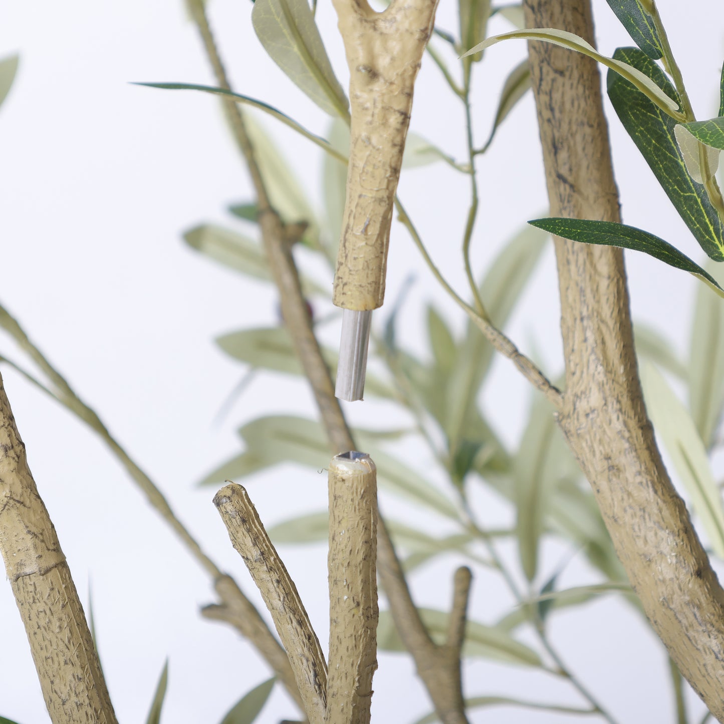 8FT Artificial Olive Tree with Modern White Planter - Indoor & Outdoor