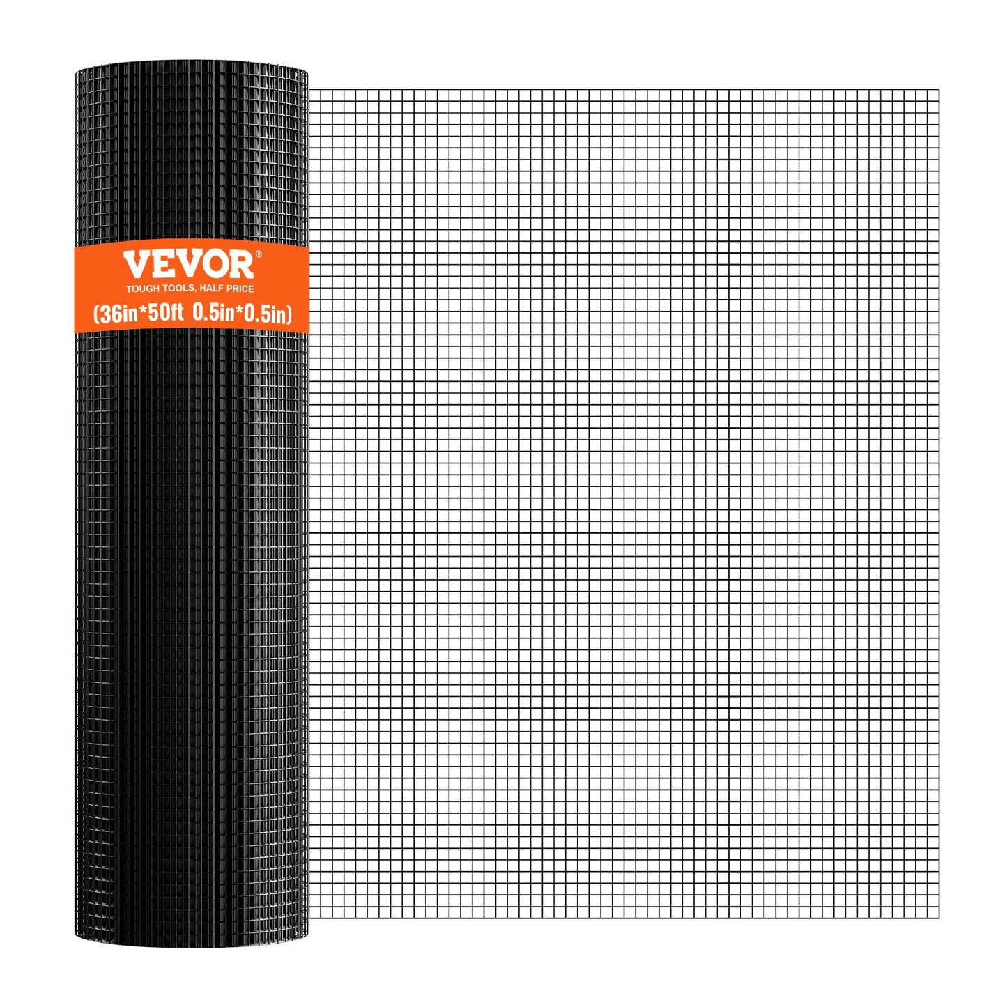 Galvanized Wire Mesh Roll for Garden Fencing 36x50ft - Black, 19 Gauge Chicken & Poultry Enclosure