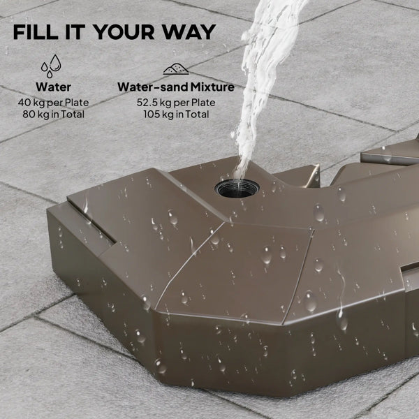 Outdoor Umbrella Base Weights - 2 Pcs Weather-Resistant HDPE