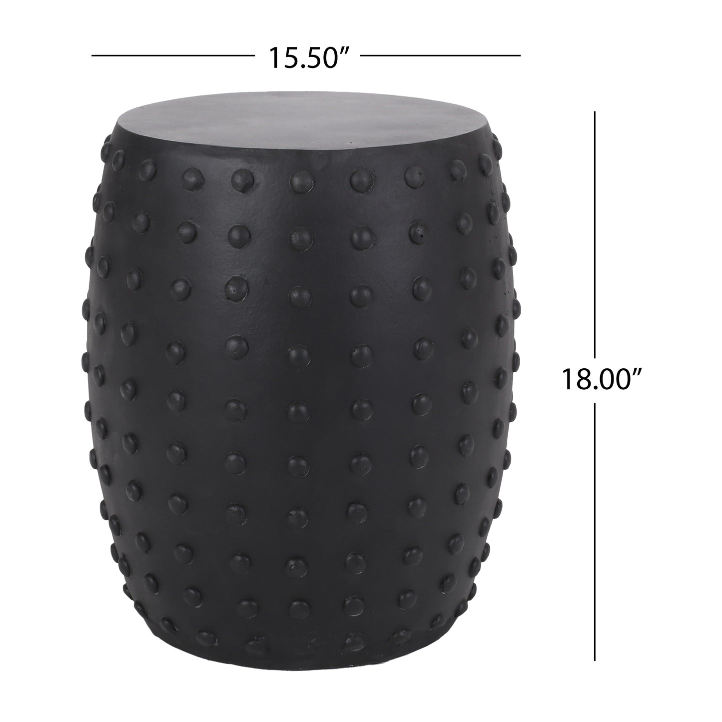 Lightweight Concrete Side Table - Matte Black Outdoor Accent Table