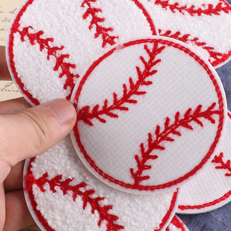Baseball Cloth Label with Hot Melt Adhesive for Embroidery and Crafting