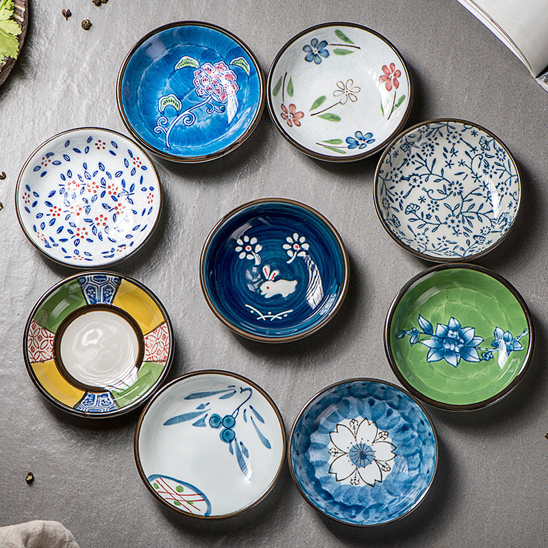 Japanese Ceramic Snack Dish - Hand-Painted & Microwave Safe