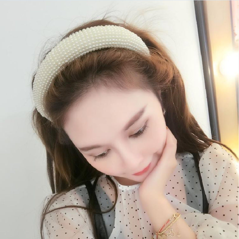 Elegant Pearl Bridal Headband Hair Accessories for Wedding and Formal Events