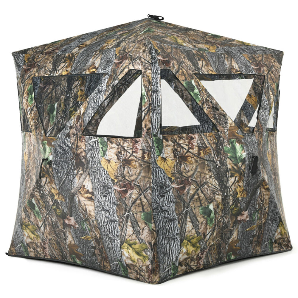 3-Person Portable Pop-Up Camouflage Hunting Blind with Tie-Downs