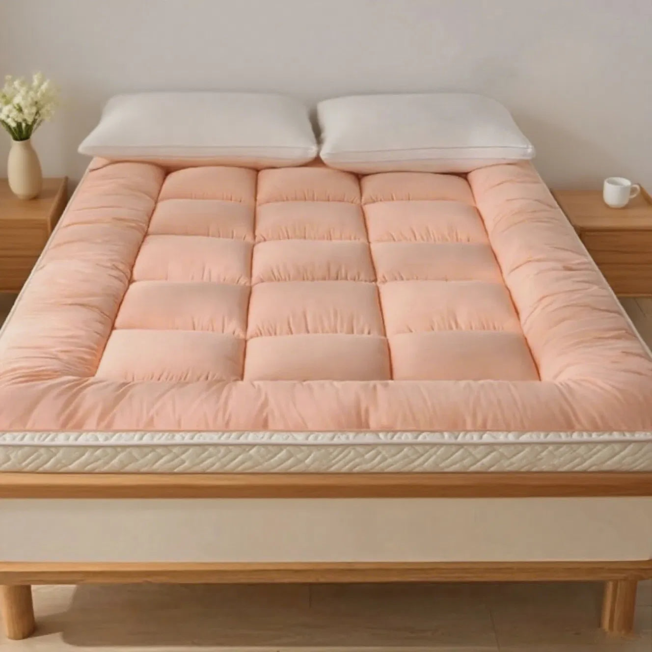 Queen Size Checkered Mattress with 3D Edges - Gray