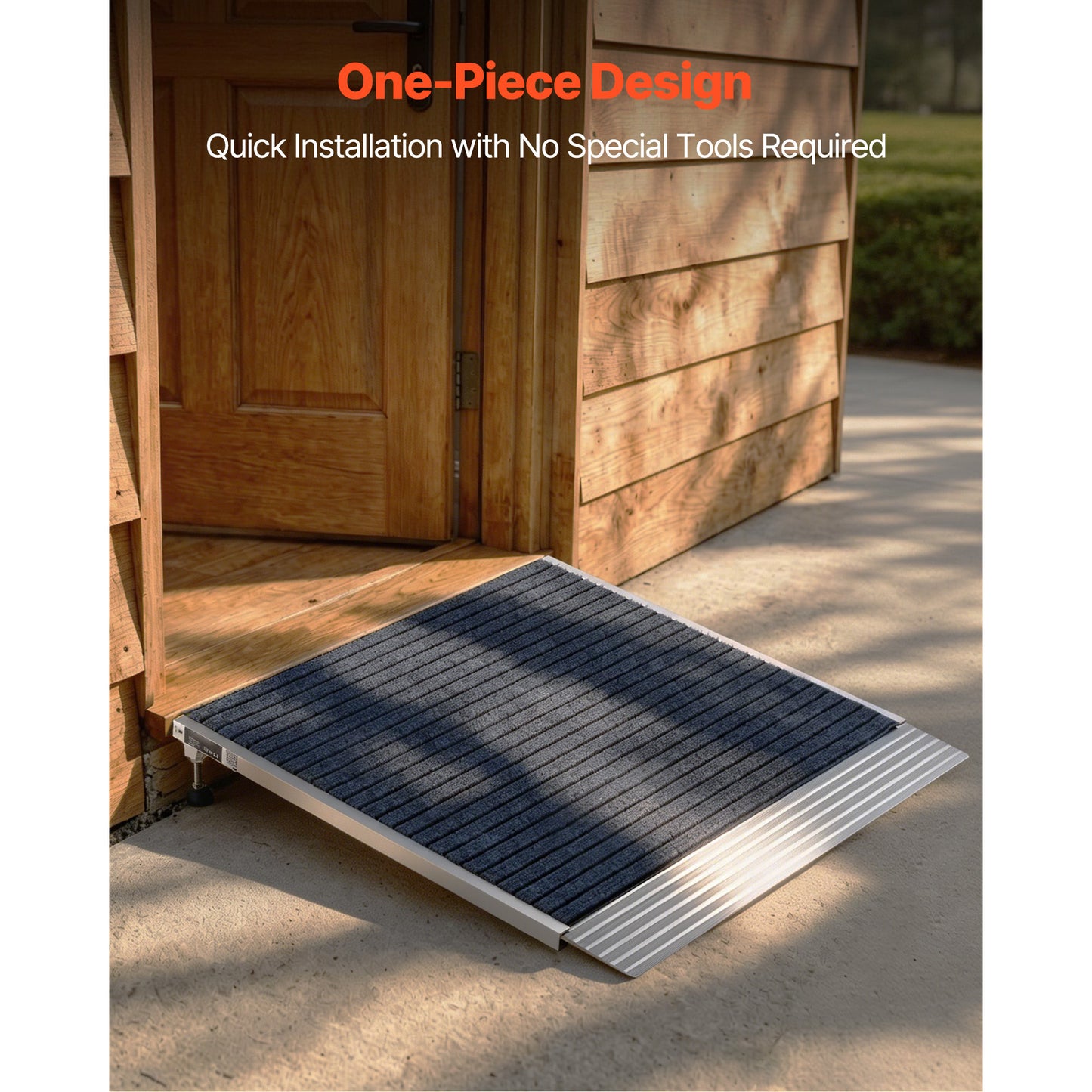 Doorway Ramp Aluminum Wheelchair Ramp 36x36-In Non-Slip Platform Adjustable Height
