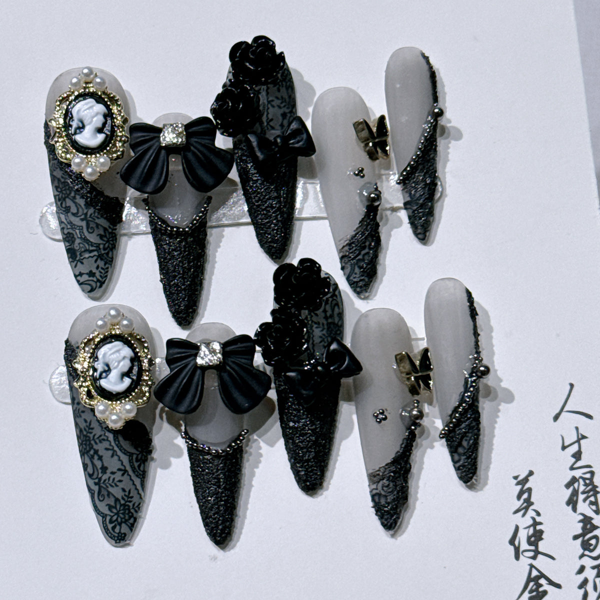 Baroque Beauty Head Camellia Nail Stickers for Nail Art & Decor