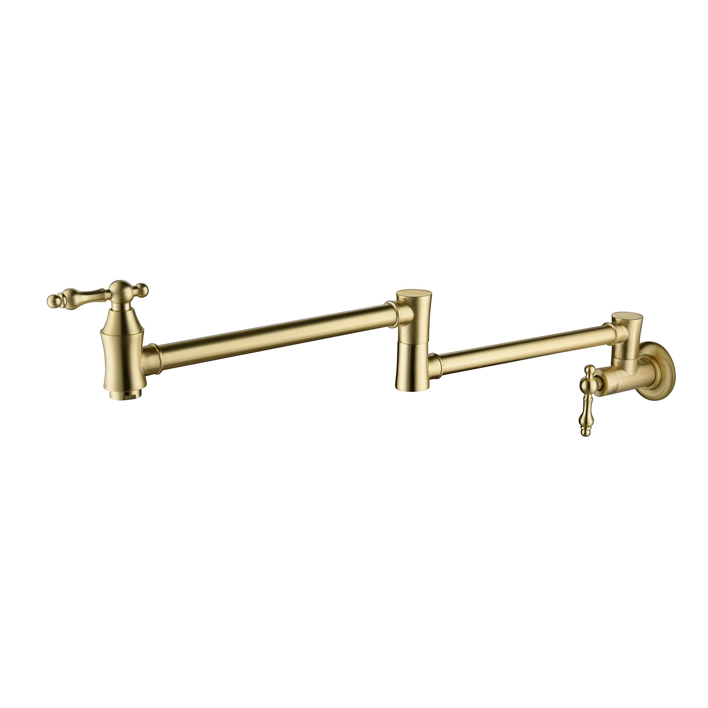 Wall Mount Pot Filler Faucet - Brushed Gold, 21" Reach