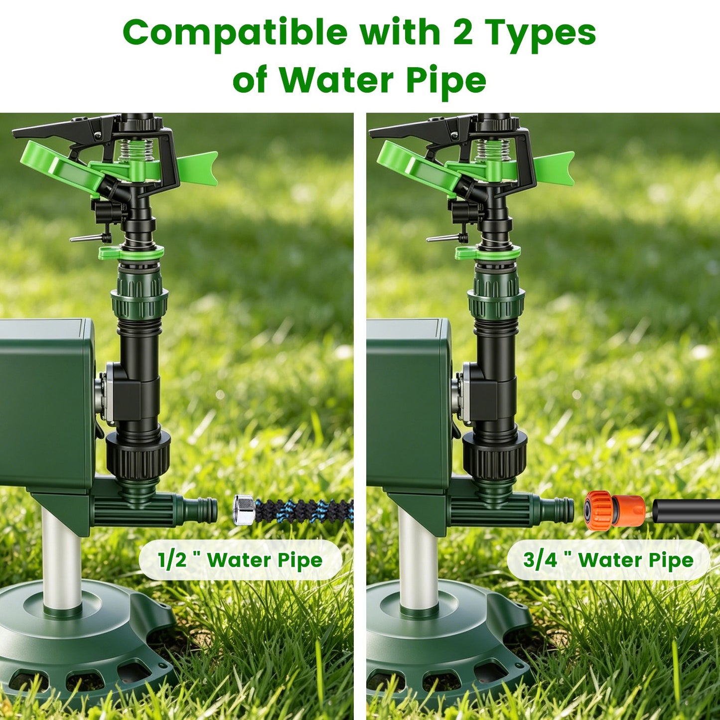 Solar-Powered Animal Deterrent Sprinkler with Flashing Light for Garden Outdoor Yard