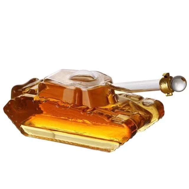Glass Helicopter Wine Decanter Set - Aircraft, Motorcycle, Tank Styles, 500ml