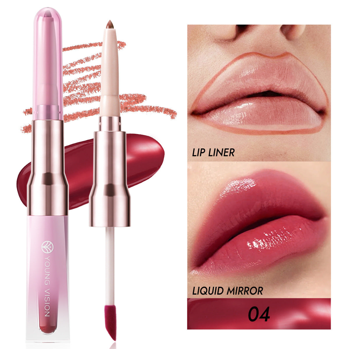Multi-Purpose Lip Gloss Stick Set - Natural Colors, 0.2g & 5ml
