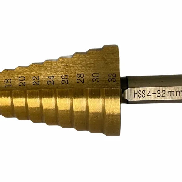 3-Piece Metal Step Drill Bit Set with Hex Handle for Metal Plastic Wood