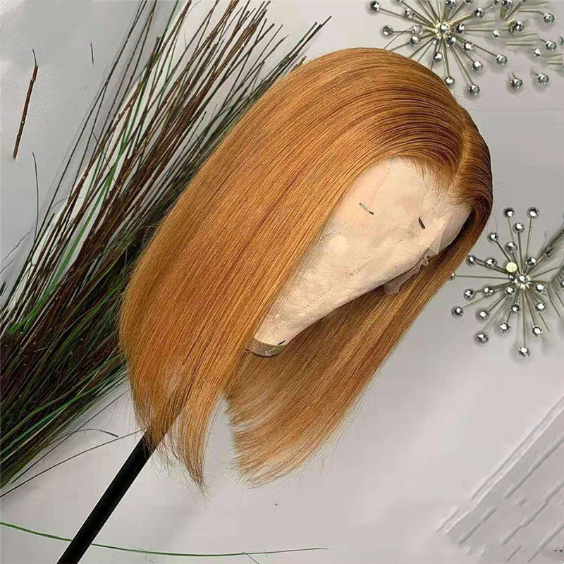 Lace Front Blonde Human Hair Wig - Natural Style, 8-28 Inch Options