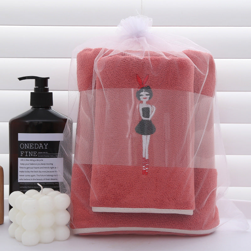 Bath Towel Gift Set - Coral Velvet Large & Hand Towels for Bathroom