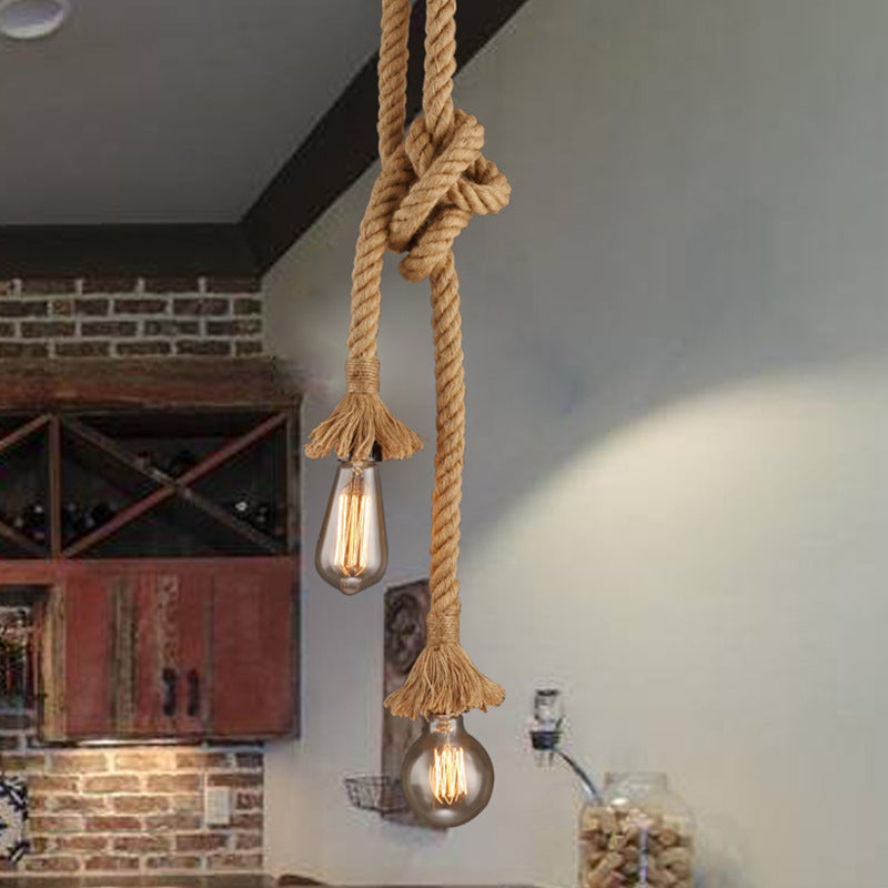 Twine Pendant Lamp Ceiling Light Fixture for Home & Living Room