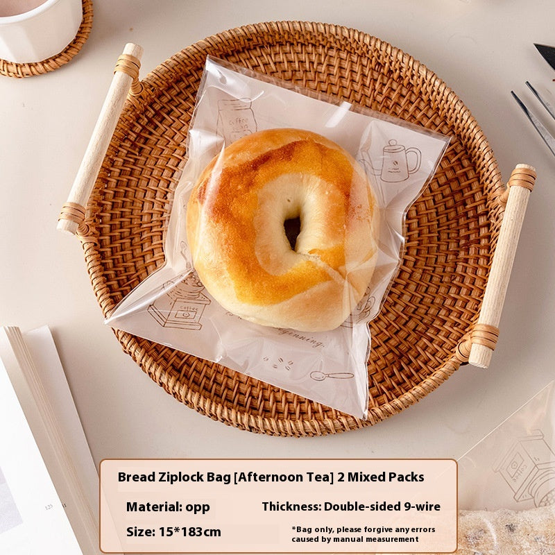 Disposable Bread & Bagel Packaging Bags Set - Transparent, Self-Sealing, 50 pcs