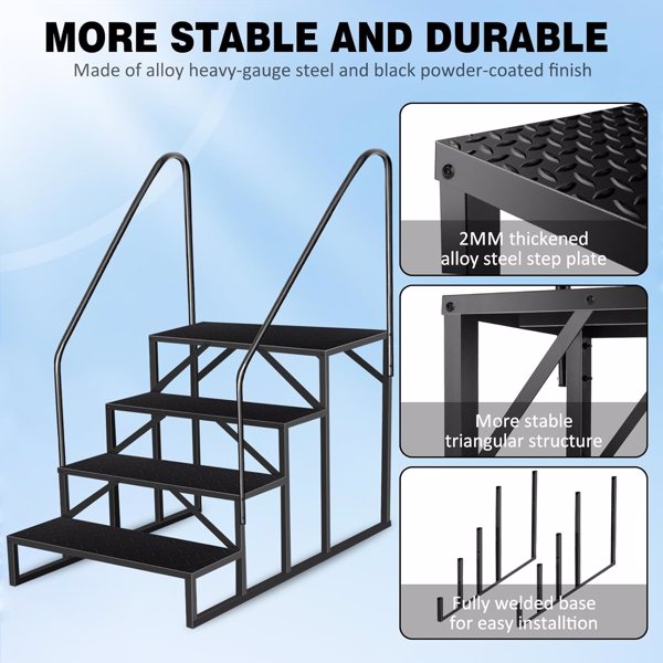 Heavy Duty Pool Ladder with Handrails - 4 Step Design, 660 Lbs Capacity