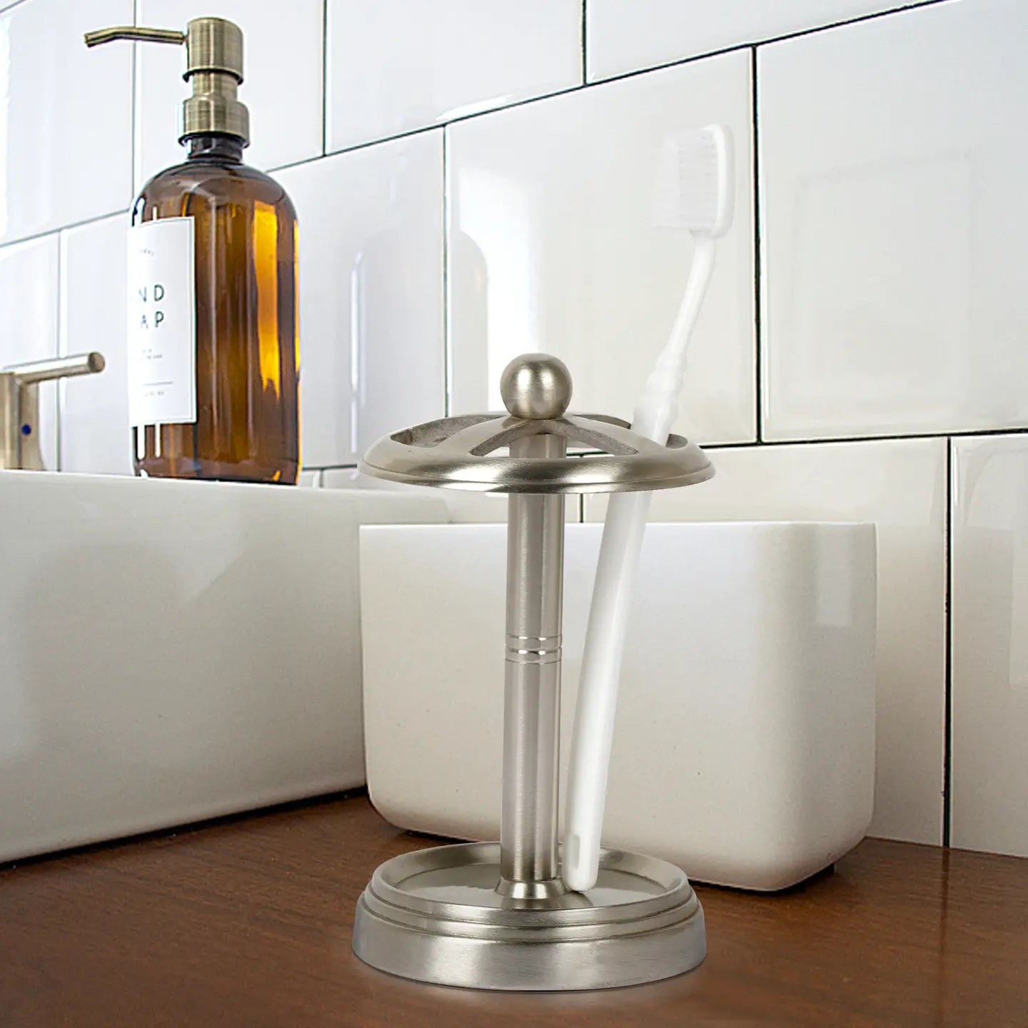 Stainless Steel Toothbrush Holder Compact Multi-Slot For
