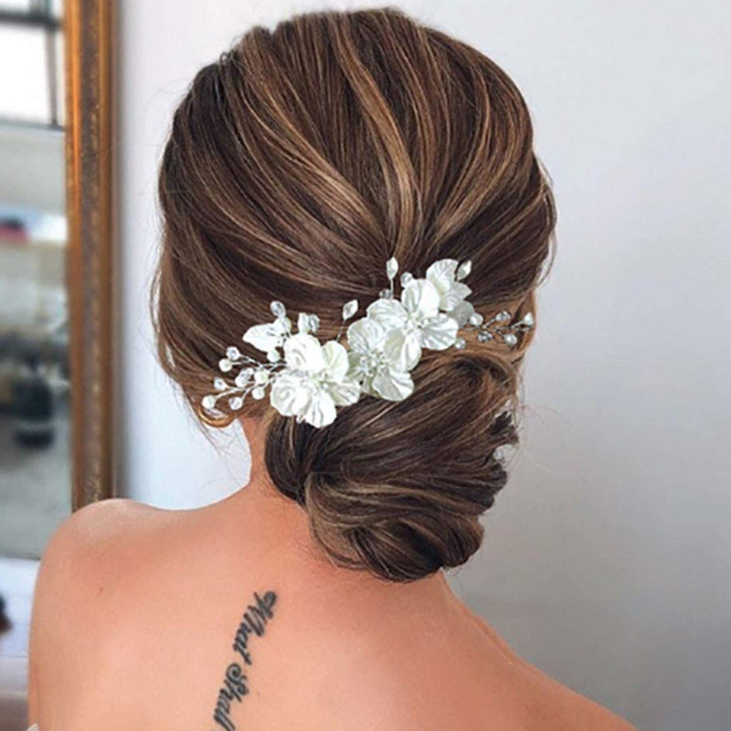 Elegant White Shell Pearl Crystal Hairpin for Wedding & Bridal Hair Accessory