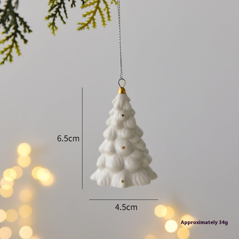 Mini House Ceramic Christmas Pendant Ornament Set