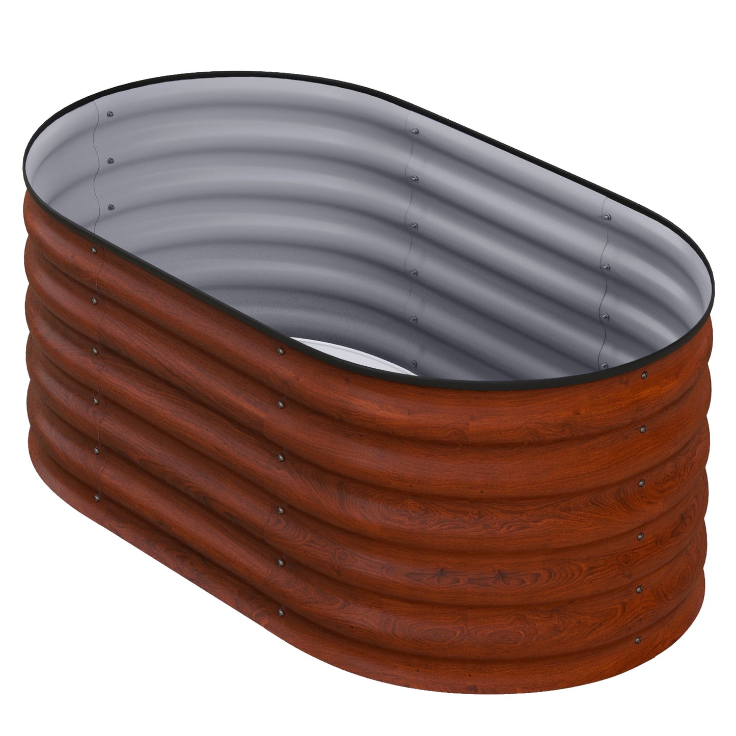 Galvanized Raised Garden Bed Kit - Metal Planter Box with Safety Edging, Brown - 41.25 x 23.5 x 16.5 Inches