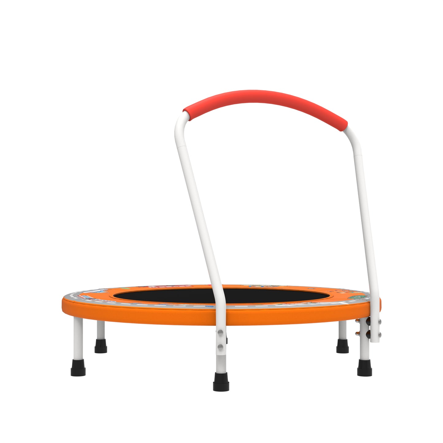 36-Inch Mini Trampoline for Kids 1-6 with Handle - Orange
