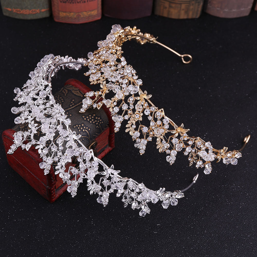 Handmade Crystal Crown Hair Accessory for Bridal Wedding