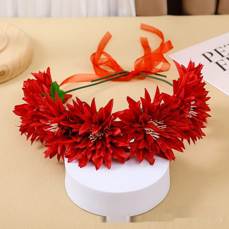Children's Fairy Flower Garland Headband - Adjustable Hair Accessories for Kids & Adults