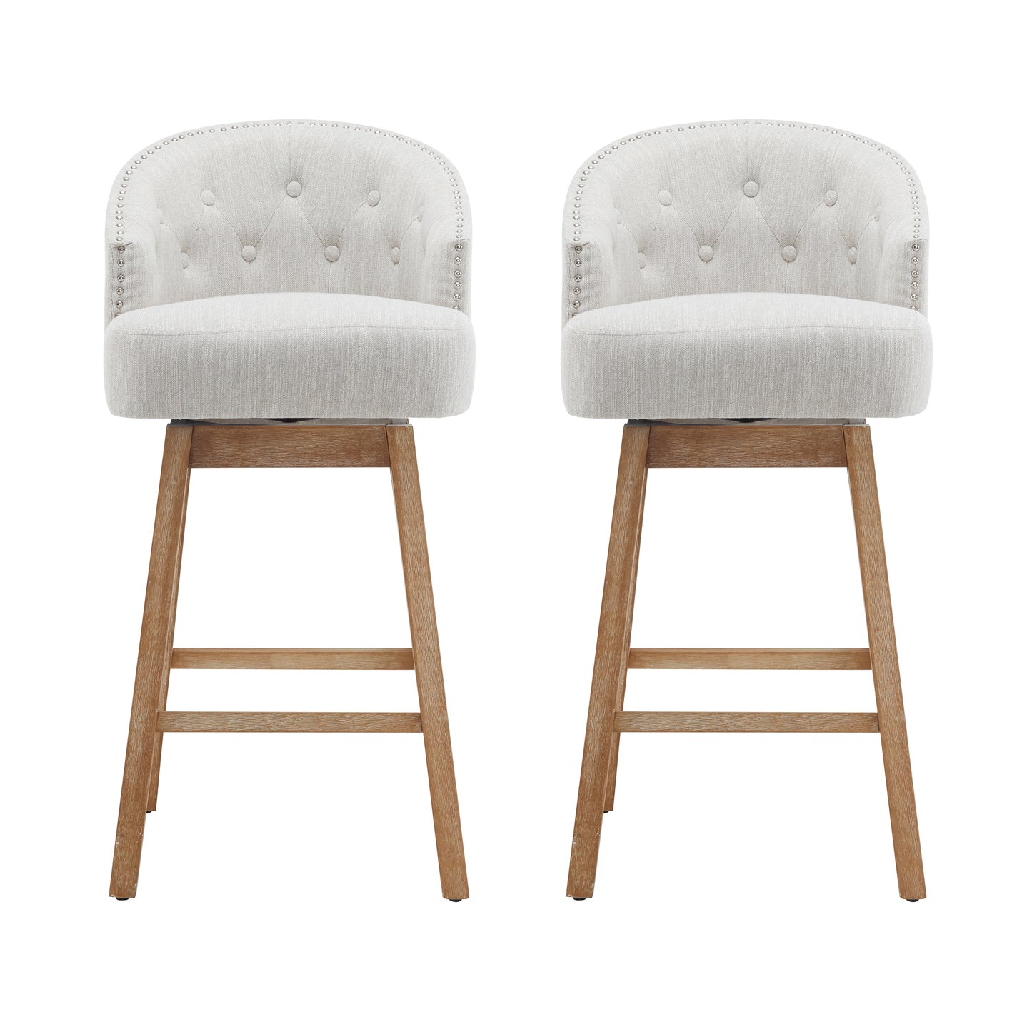 33.25 Swivel Counter Stools Set Of 2, Upholstered Height Bar With