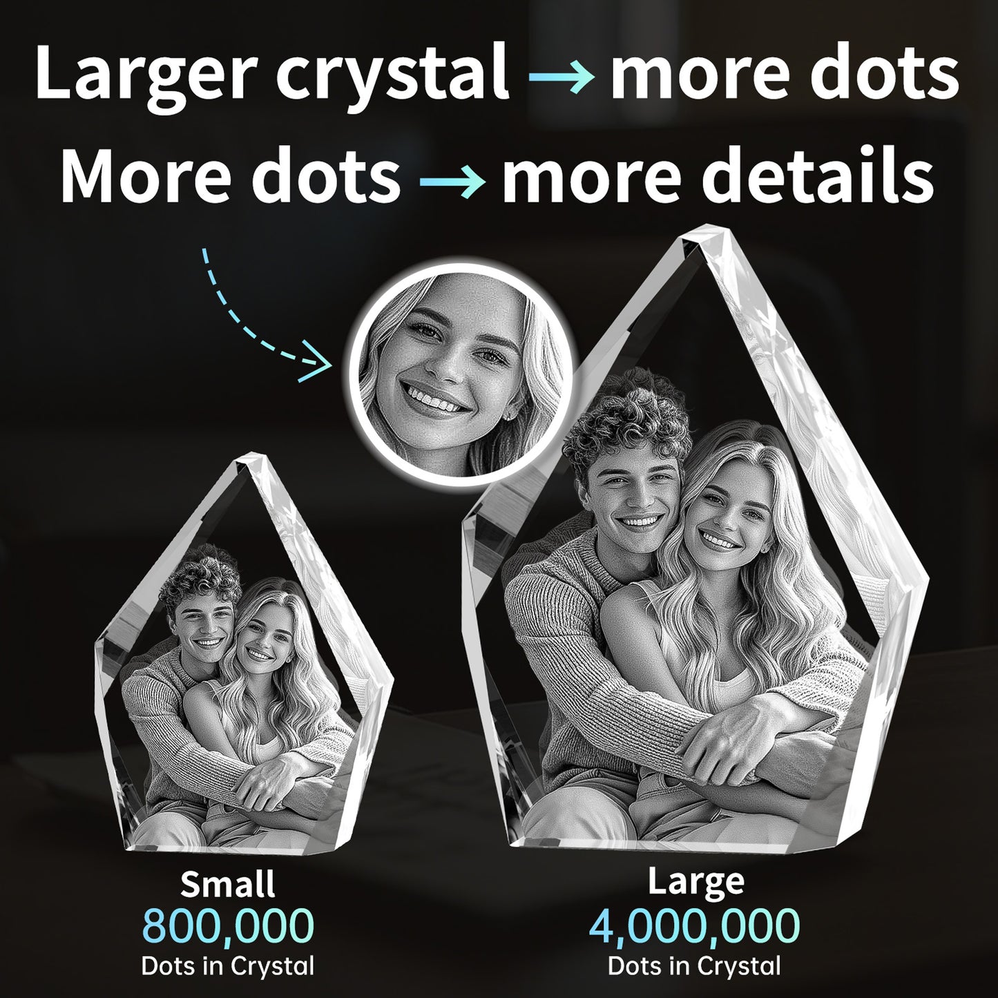 Custom 3D Crystal Photo Engraved Gift - Personalized Keepsake