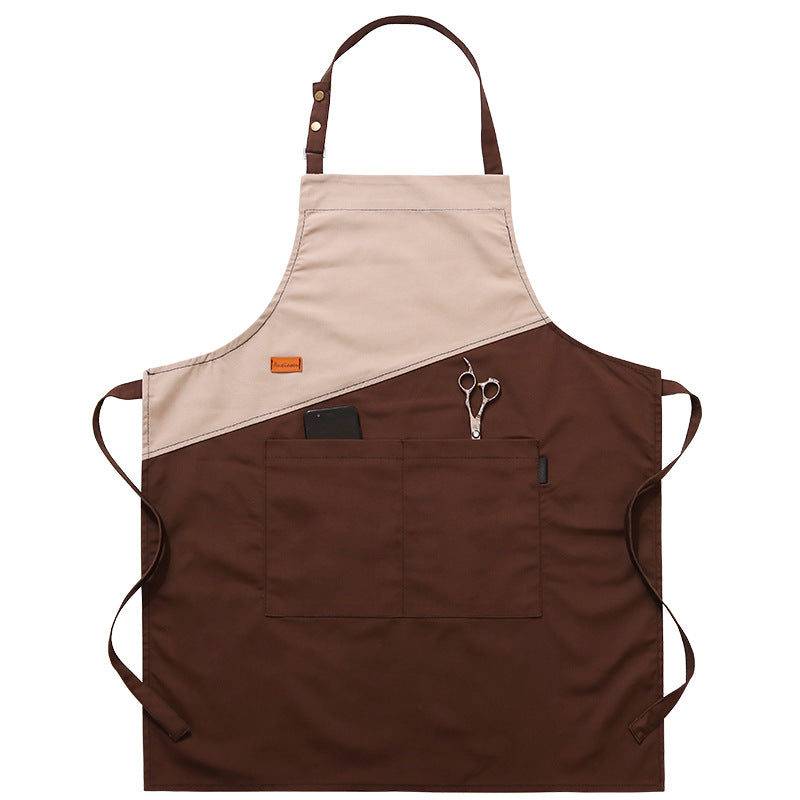 Denim Kitchen Apron with Multiple Color Options - Hanging Neck & Cross Styles